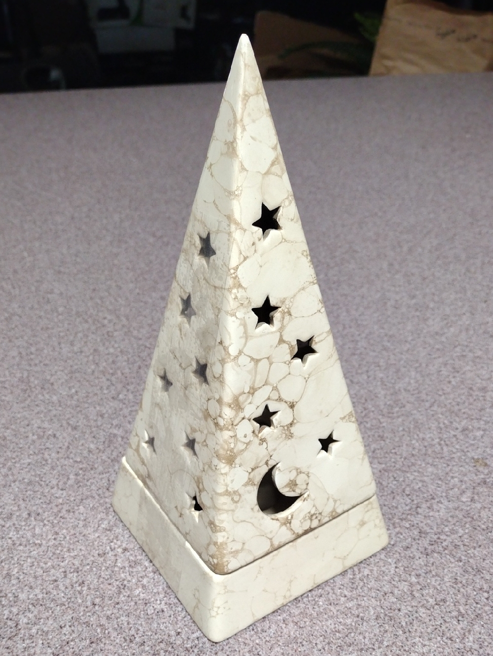 Vintage 90's PartyLite Pyramid Galaxy Tea Light Holder in Cream